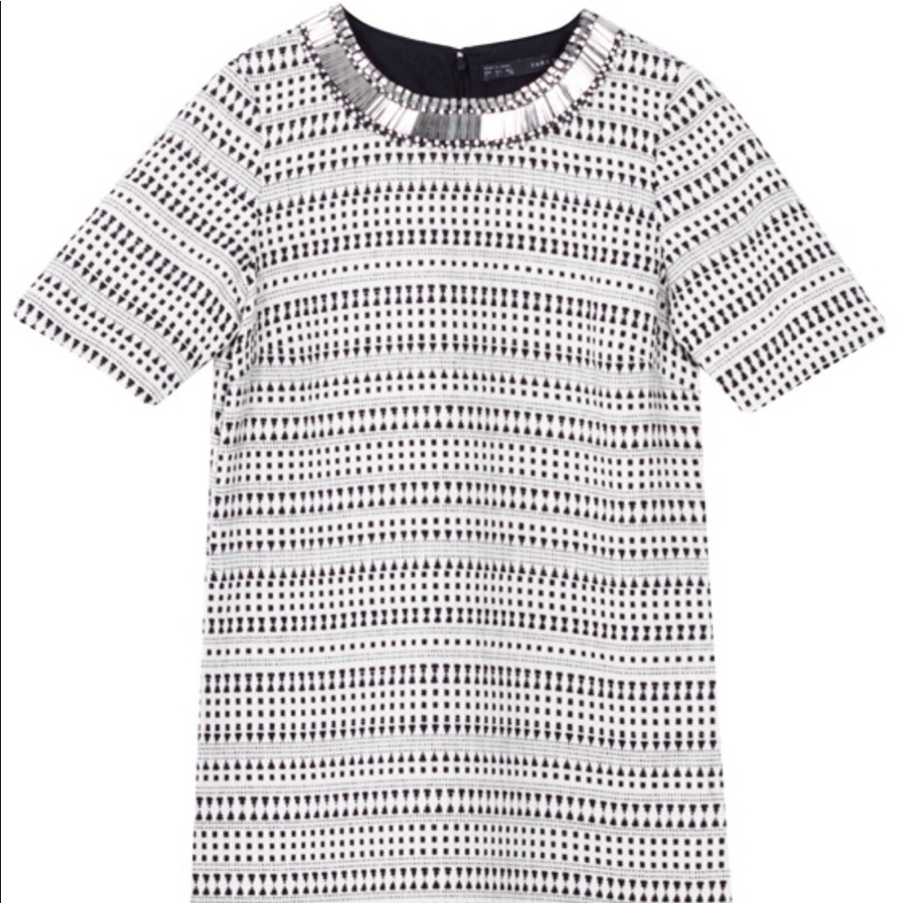 Zara Black and White Shift Dress